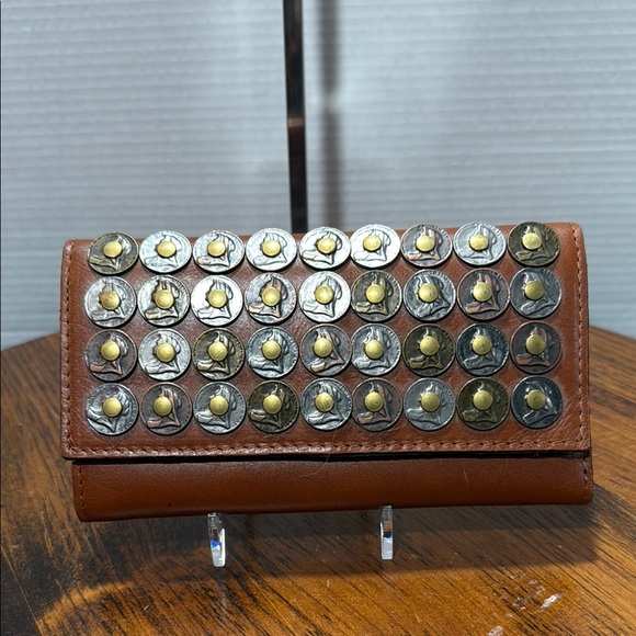 Patricia Nash Brown and Silver Studded Wallet - Picture 1 of 6